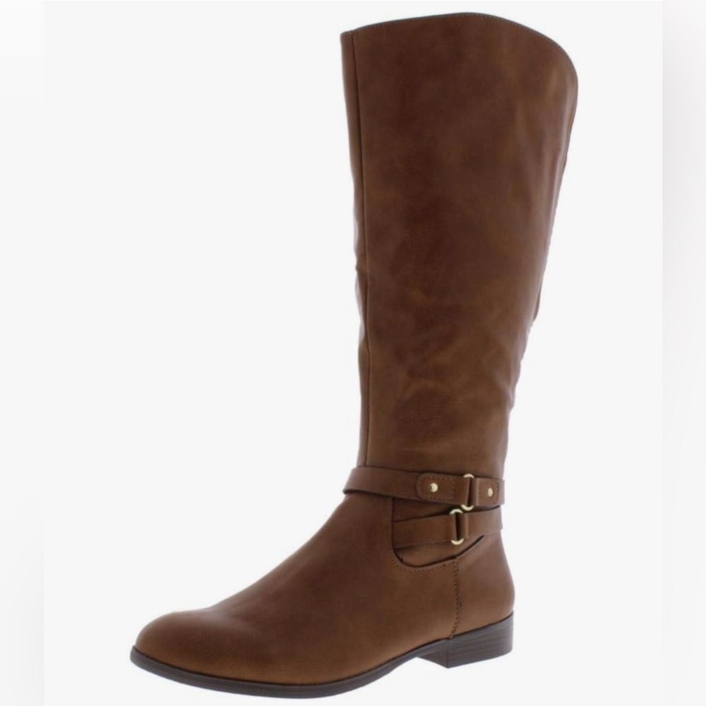 Style & Co. Chestnut Brown Tall Riding Boots with Buckle Strap